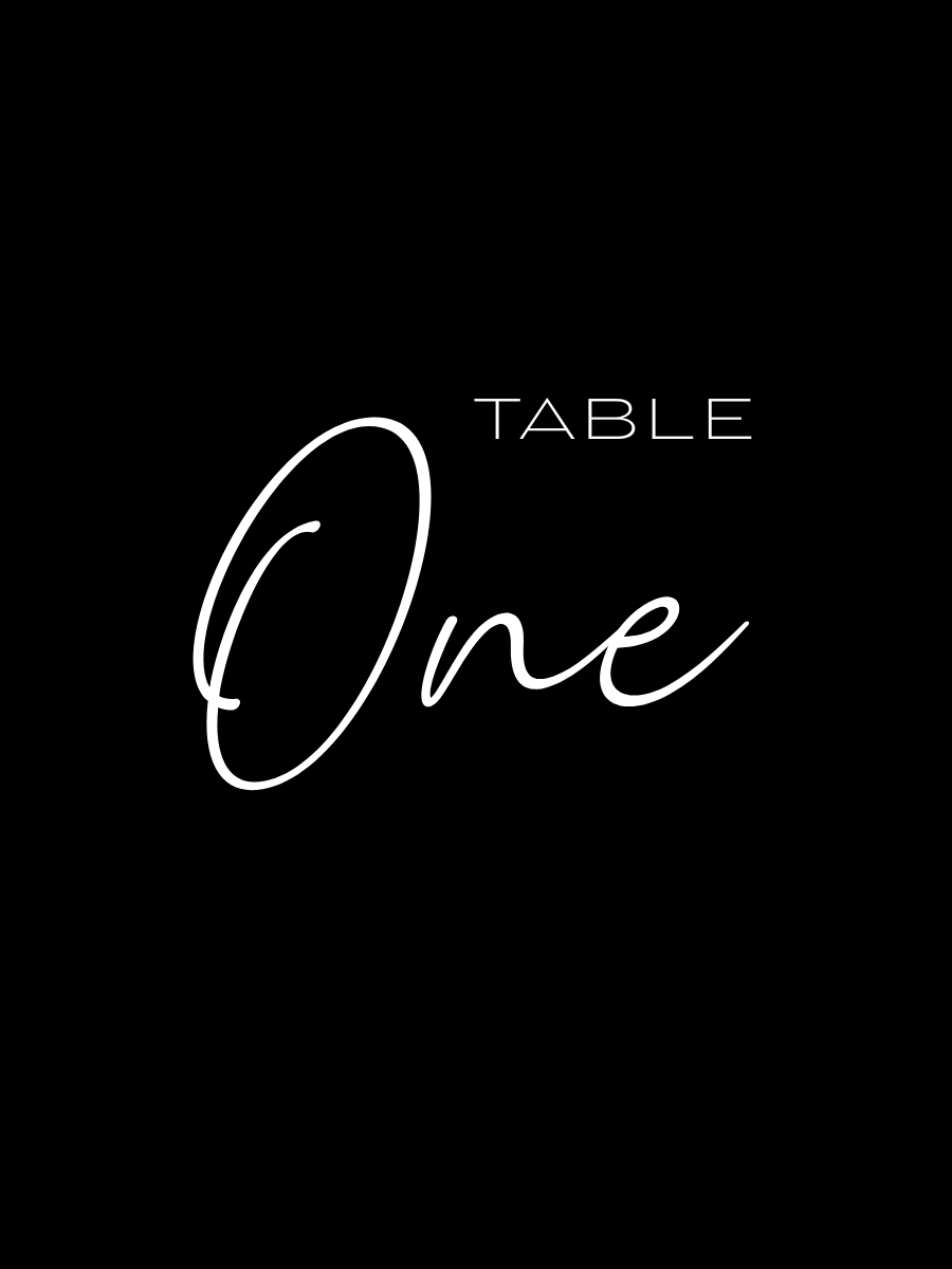 Black & White Wedding Table Numbers Template