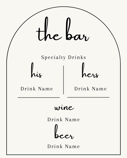 Arch Bar Menu Template