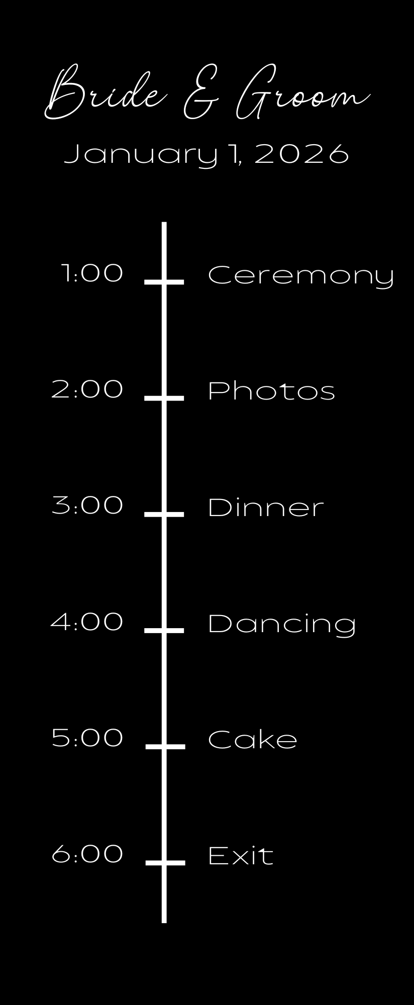 Black and White Wedding Program Template