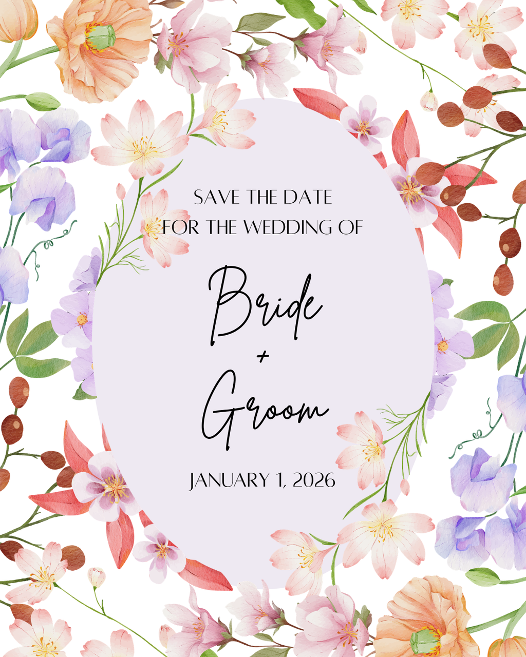 Floral Save the Date Template