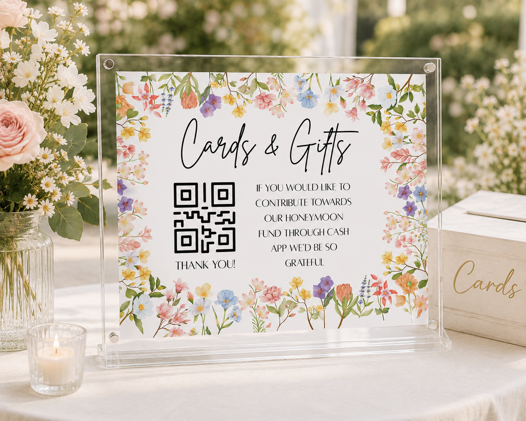 Floral Gift & Honeymoon Fund Sign Template