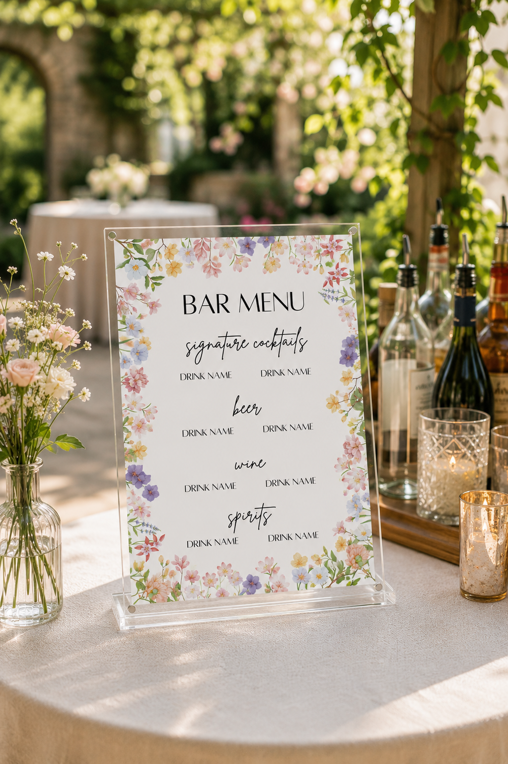 Floral Bar Menu Template