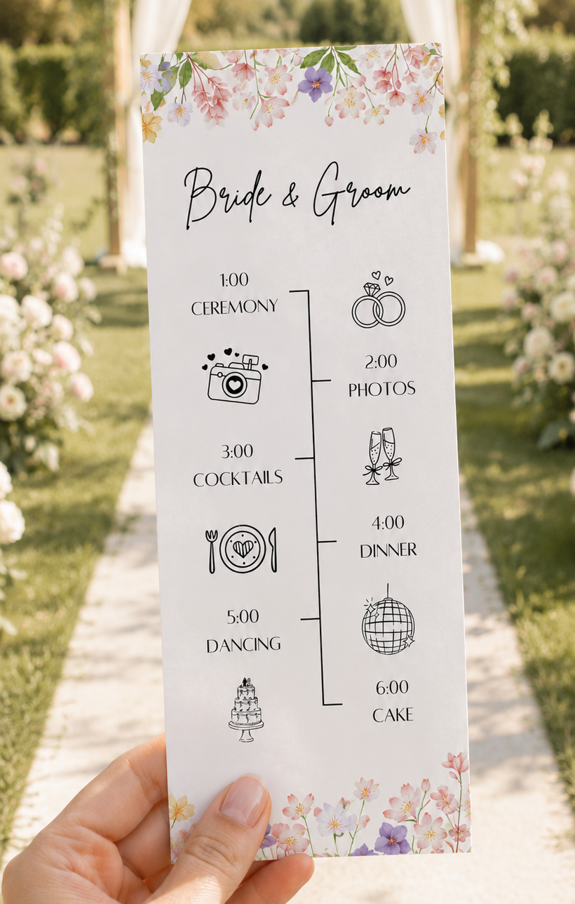 Floral Wedding Program Template