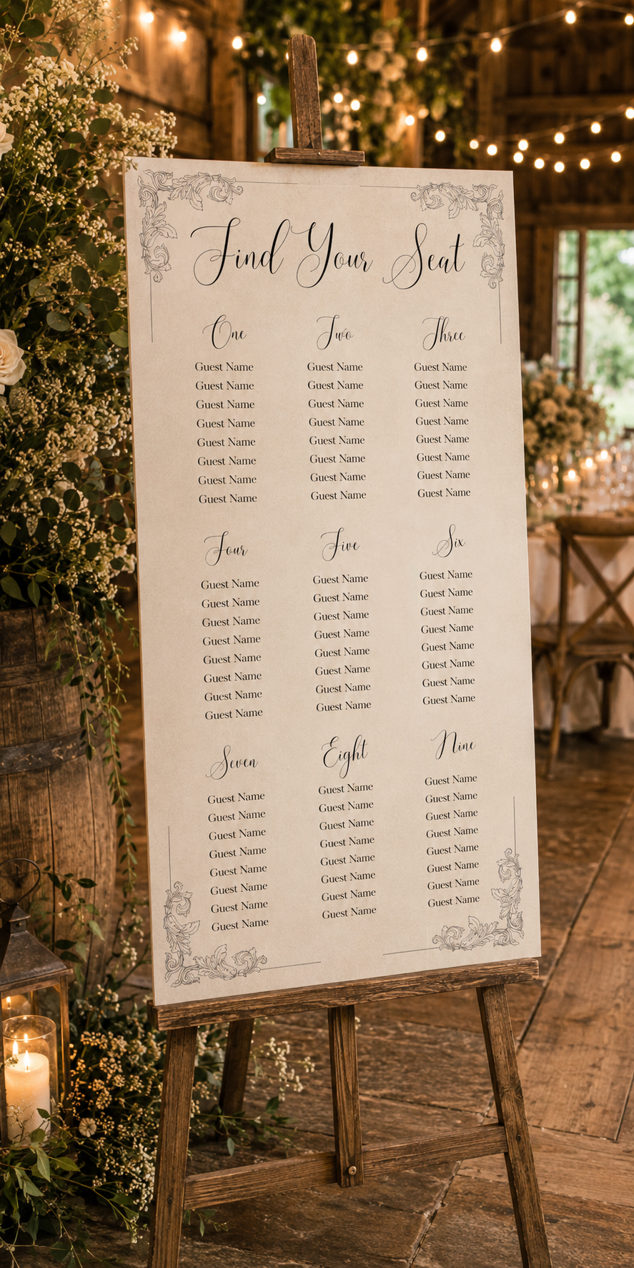 Rustic Seating Chart Template