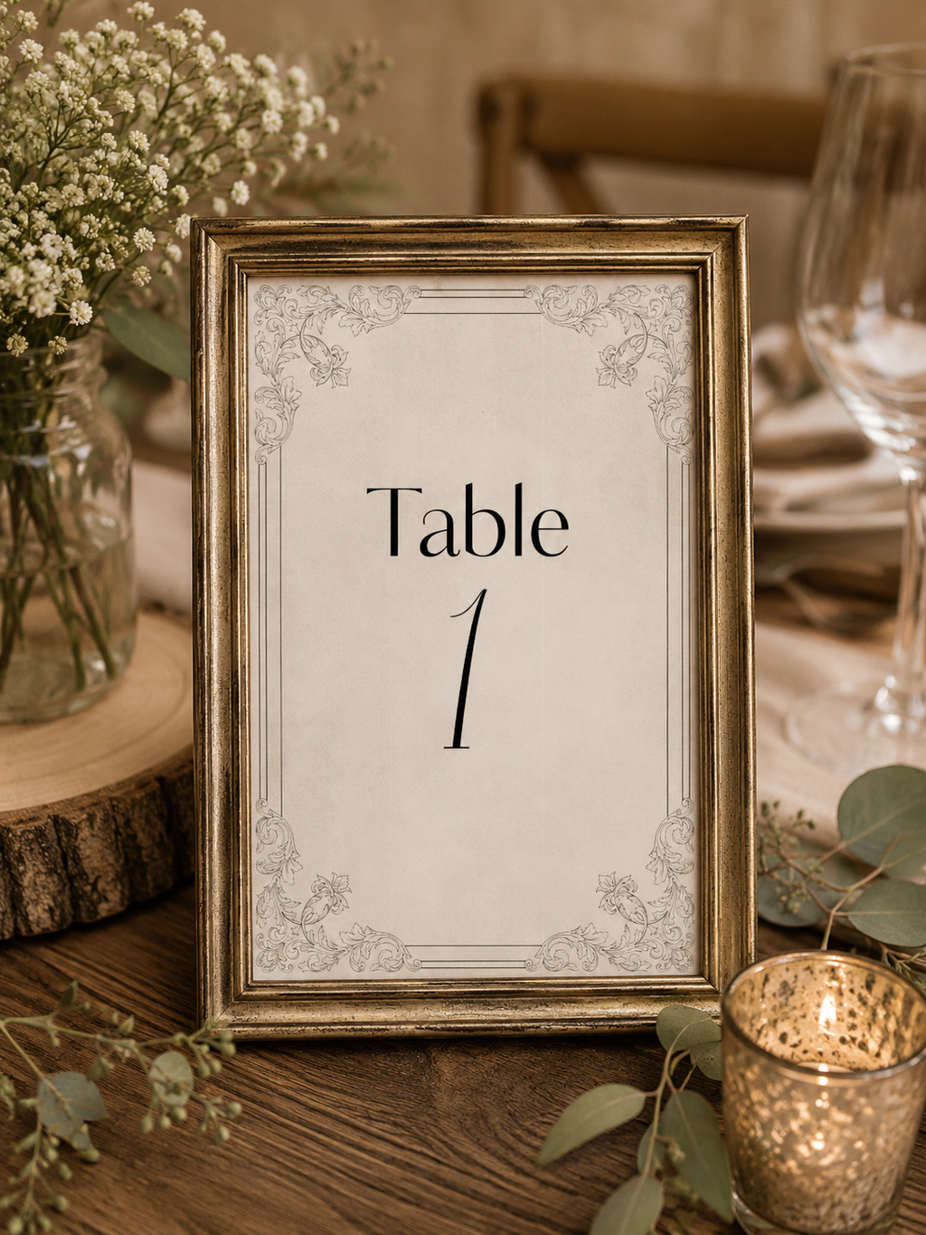 Rustic Table Number Template