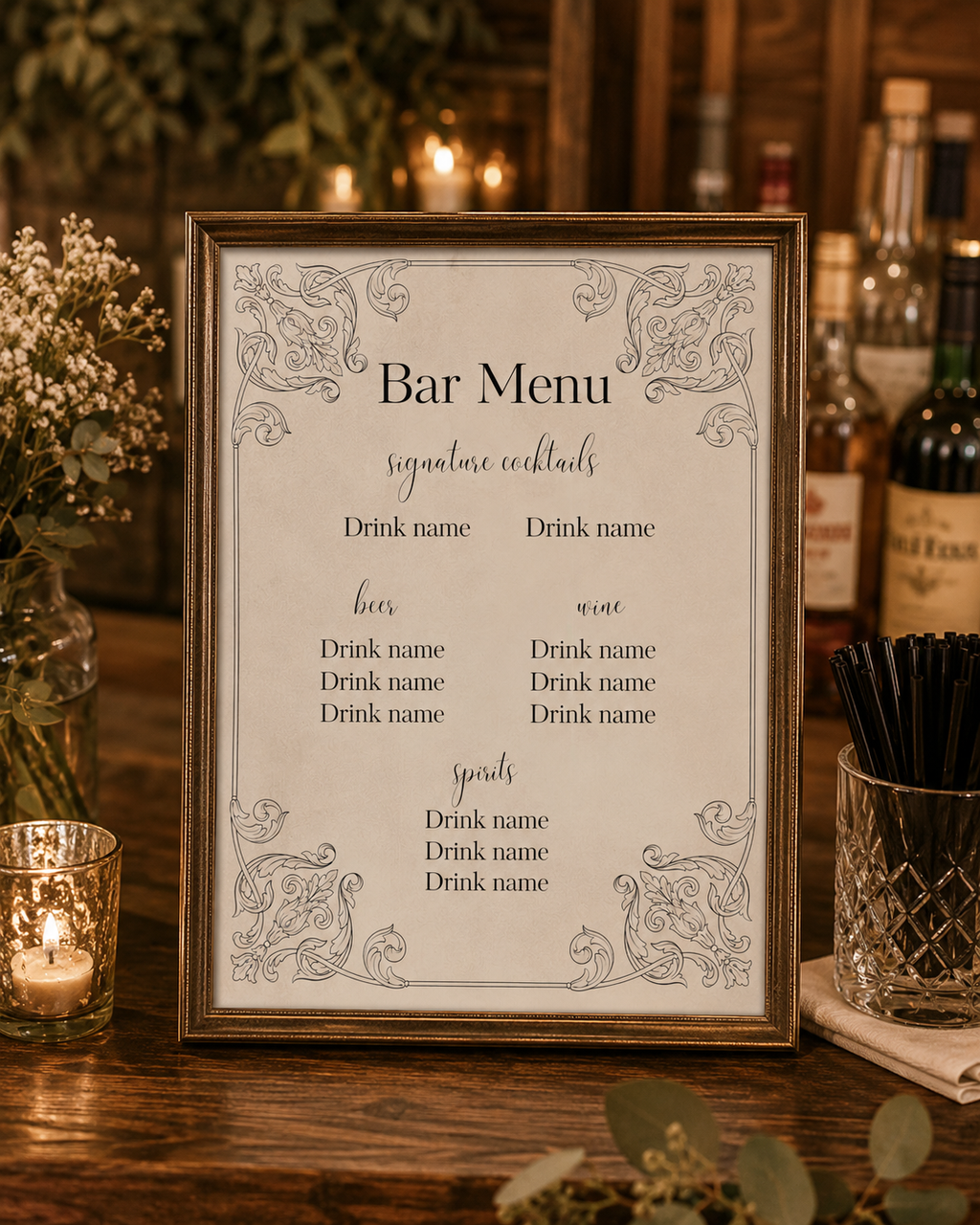 Rustic Bar Menu Template