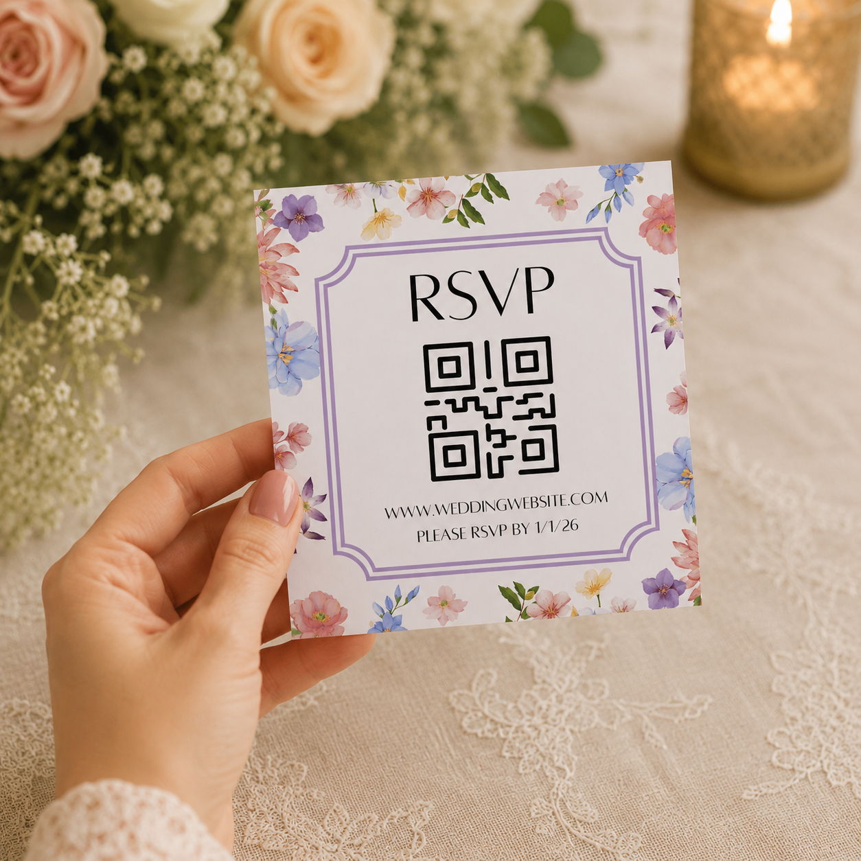 Floral RSVP Card Template