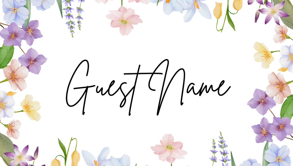 Floral Place Card Template