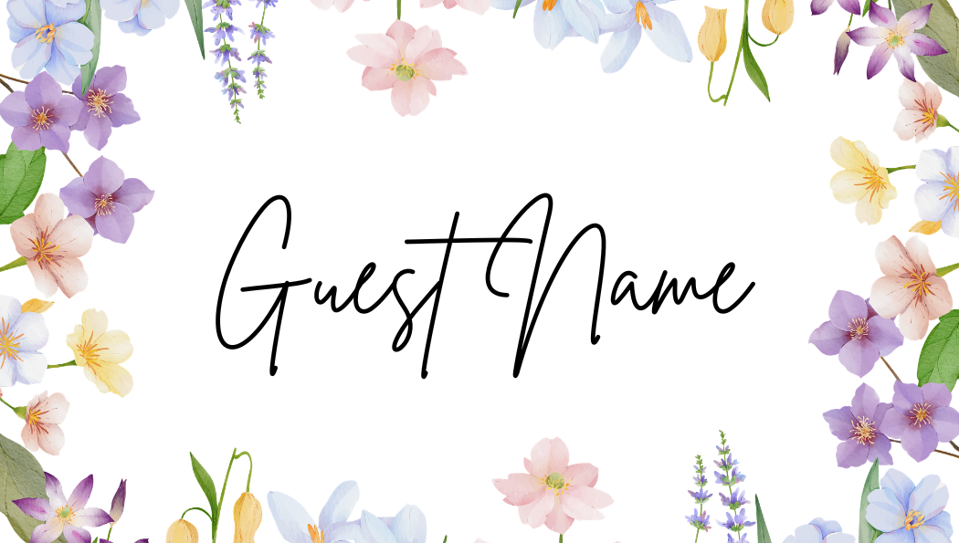 Floral Place Card Template