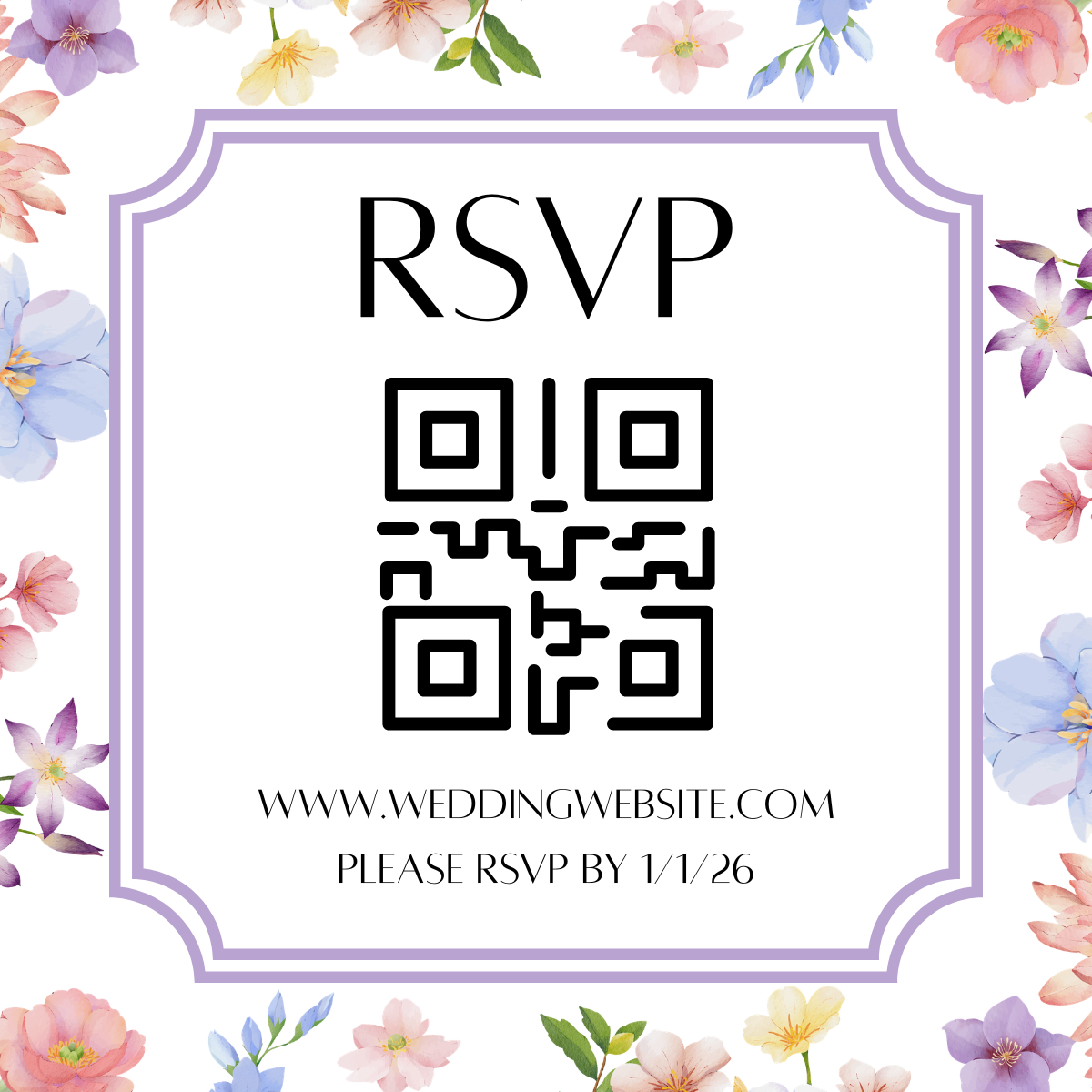 Floral RSVP Card Template