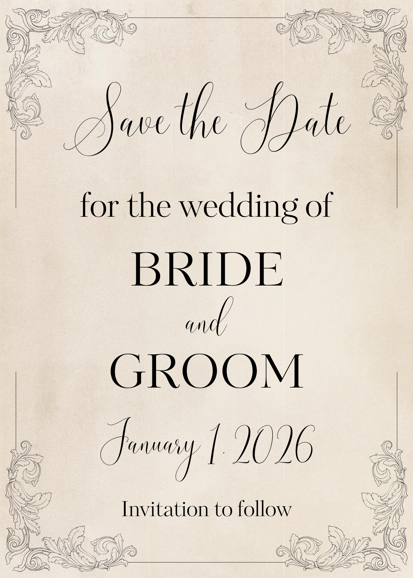 Rustic Save the Date Template