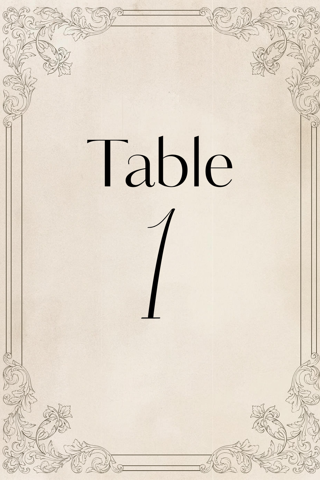 Rustic Table Number Template