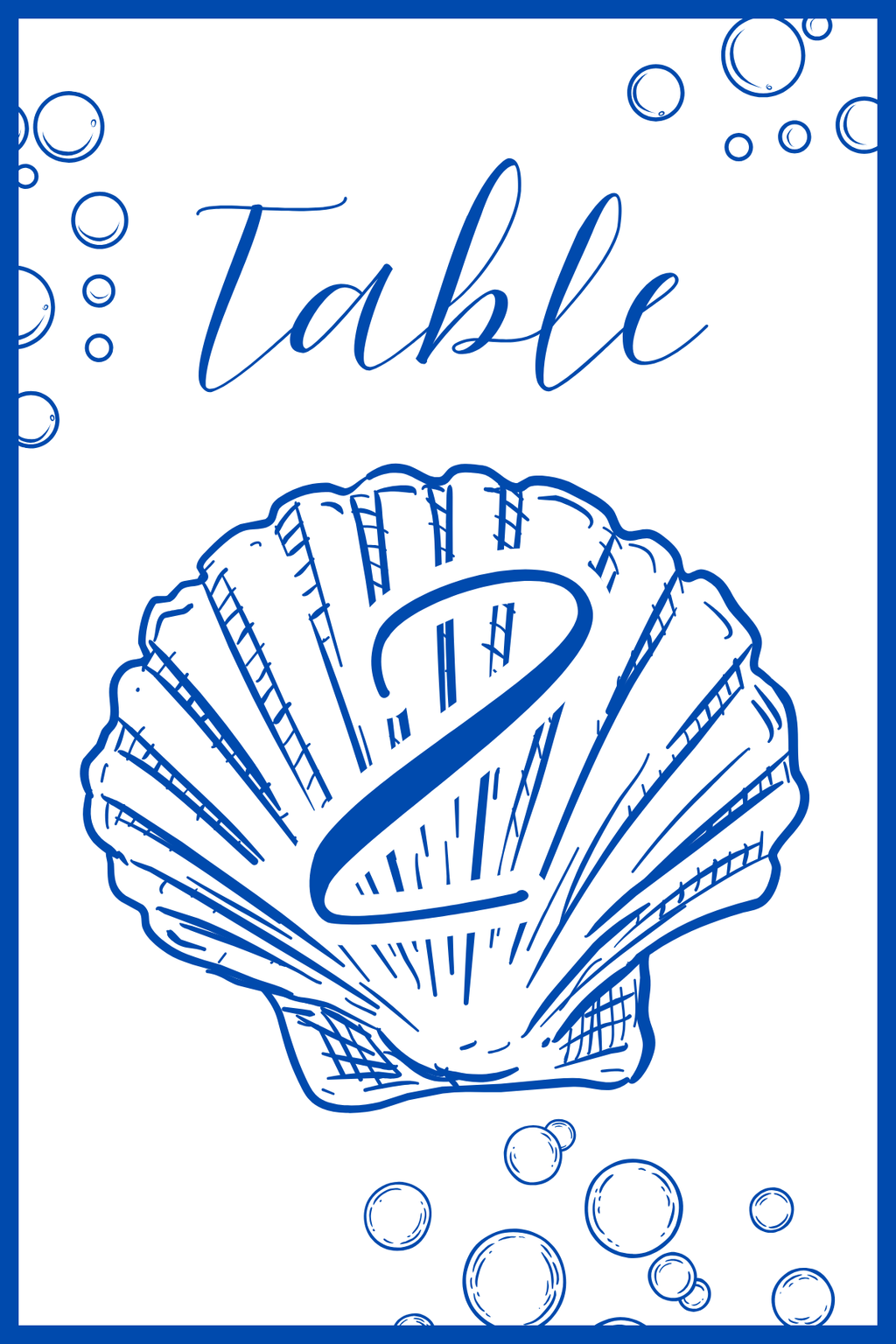 Beach Table Number Template