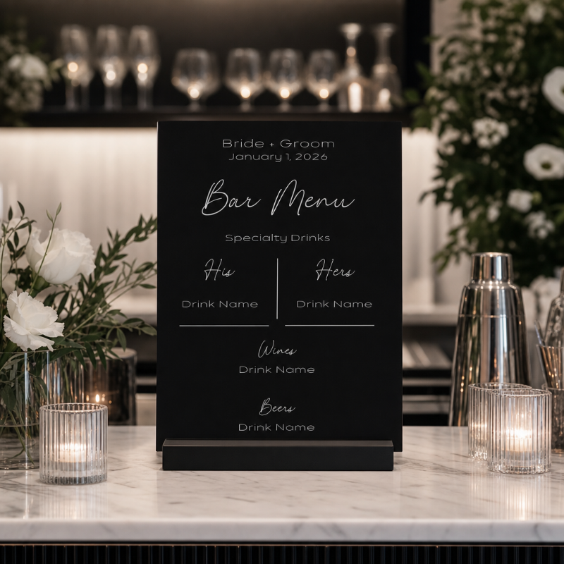 Black and White Bar Menu Template